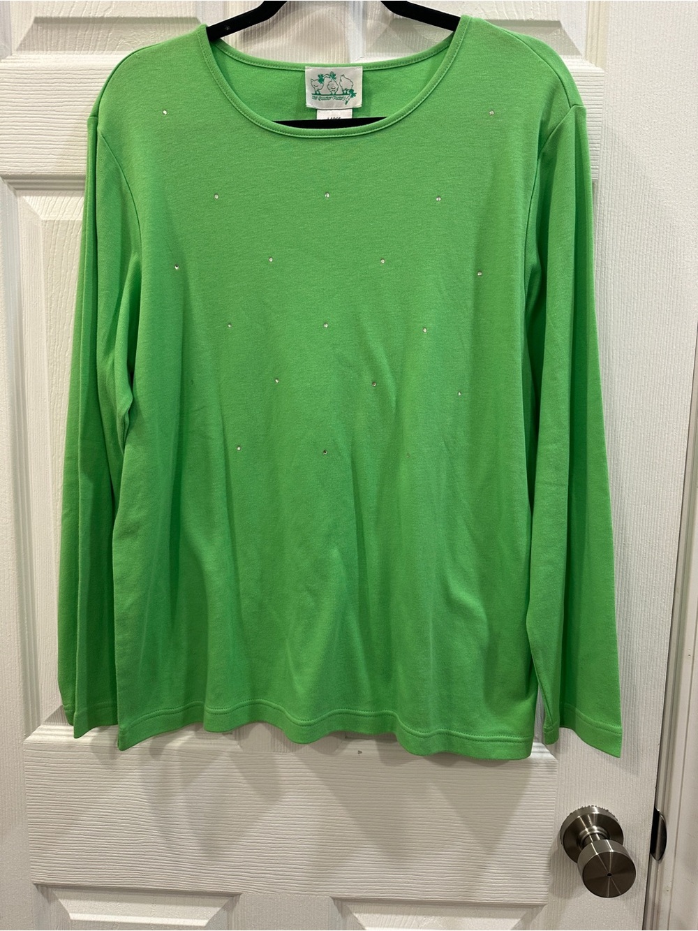 Vintage Quacker factory long sleeve embellished tee size L GUC